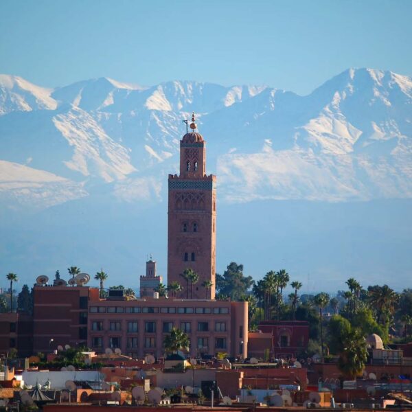 Marrakech - Morocco - Medina - Koutoubia Mosque - Sky - Palm Trees