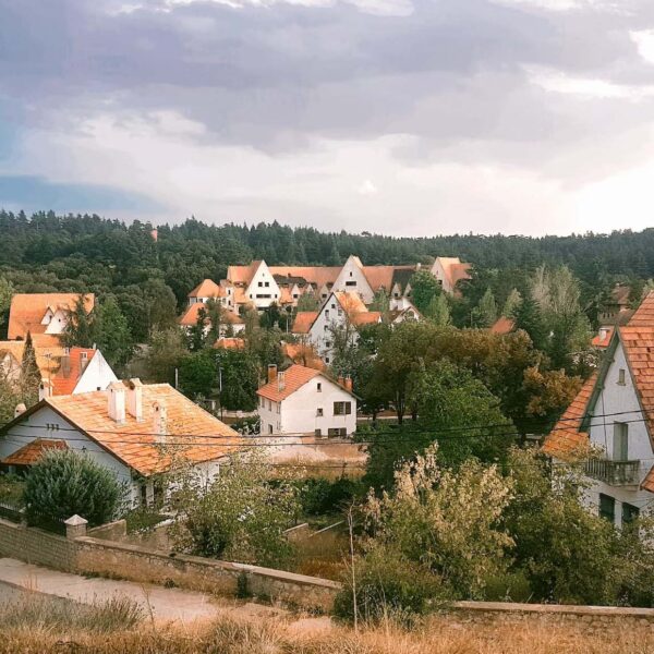 Ifran - Morocco - Houses - Trees - Clouds